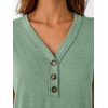 image:imageAUTOMET Womens Short Sleeve V Neck T Shirts Summer Loose Henley Casual TopsLight Green