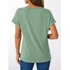 image:imageAUTOMET Womens Short Sleeve V Neck T Shirts Summer Loose Henley Casual TopsLight Green
