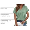 image:imageAUTOMET Womens Short Sleeve V Neck T Shirts Summer Loose Henley Casual TopsLight Green
