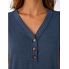 image:imageAUTOMET Womens Short Sleeve V Neck T Shirts Summer Loose Henley Casual TopsNavy