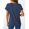 image:imageAUTOMET Womens Short Sleeve V Neck T Shirts Summer Loose Henley Casual TopsNavy