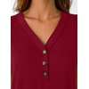 image:imageAUTOMET Womens Short Sleeve V Neck T Shirts Summer Loose Henley Casual TopsRed
