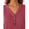 image:imageAUTOMET Womens Short Sleeve V Neck T Shirts Summer Loose Henley Casual TopsRose Red
