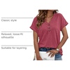image:imageAUTOMET Womens Short Sleeve V Neck T Shirts Summer Loose Henley Casual TopsRose Red