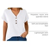image:imageAUTOMET Womens Short Sleeve V Neck T Shirts Summer Loose Henley Casual TopsWhite