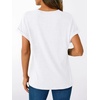 image:imageAUTOMET Womens Short Sleeve V Neck T Shirts Summer Loose Henley Casual TopsWhite