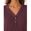 image:imageAUTOMET Womens Short Sleeve V Neck T Shirts Summer Loose Henley Casual TopsWine
