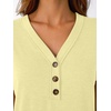 image:imageAUTOMET Womens Short Sleeve V Neck T Shirts Summer Loose Henley Casual TopsYellow