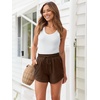 image:imageAUTOMET Womens Sweat Shorts with Pockets Casual Summer Comfy Lounge ShortsBrown