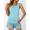 image:imageAUTOMET Womens Tank Tops Square Neck Sleeveless Summer TopsAqua
