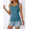 image:imageAUTOMET Womens Tank Tops Square Neck Sleeveless Summer TopsBluegreen