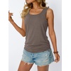 image:imageAUTOMET Womens Tank Tops Square Neck Sleeveless Summer TopsCoffeegrey