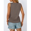 image:imageAUTOMET Womens Tank Tops Square Neck Sleeveless Summer TopsCoffeegrey