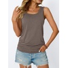 image:imageAUTOMET Womens Tank Tops Square Neck Sleeveless Summer TopsCoffeegrey