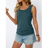 image:imageAUTOMET Womens Tank Tops Square Neck Sleeveless Summer TopsDarkgreen