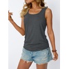 image:imageAUTOMET Womens Tank Tops Square Neck Sleeveless Summer TopsGrey