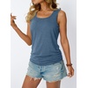 image:imageAUTOMET Womens Tank Tops Square Neck Sleeveless Summer TopsGreyblue