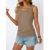 image:imageAUTOMET Womens Tank Tops Square Neck Sleeveless Summer TopsKhaki