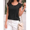 image:imageAUTOMET Womens Tops Casual Dressy Lace Summer Tee 2026 Cap Sleeve T ShirtsBlack