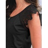 image:imageAUTOMET Womens Tops Casual Dressy Lace Summer Tee 2026 Cap Sleeve T ShirtsBlack