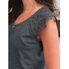 image:imageAUTOMET Womens Tops Casual Dressy Lace Summer Tee 2026 Cap Sleeve T ShirtsBlackgrey