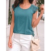 image:imageAUTOMET Womens Tops Casual Dressy Lace Summer Tee 2026 Cap Sleeve T ShirtsBluegreen