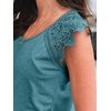 image:imageAUTOMET Womens Tops Casual Dressy Lace Summer Tee 2026 Cap Sleeve T ShirtsBluegreen