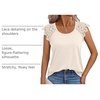 image:imageAUTOMET Womens Tops Casual Dressy Lace Summer Tee 2026 Cap Sleeve T ShirtsCream
