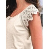 image:imageAUTOMET Womens Tops Casual Dressy Lace Summer Tee 2026 Cap Sleeve T ShirtsCream