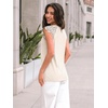 image:imageAUTOMET Womens Tops Casual Dressy Lace Summer Tee 2026 Cap Sleeve T ShirtsCream