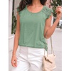 image:imageAUTOMET Womens Tops Casual Dressy Lace Summer Tee 2026 Cap Sleeve T ShirtsGreen