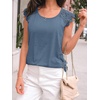 image:imageAUTOMET Womens Tops Casual Dressy Lace Summer Tee 2026 Cap Sleeve T ShirtsGreyblue