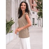 image:imageAUTOMET Womens Tops Casual Dressy Lace Summer Tee 2026 Cap Sleeve T ShirtsKhaki