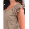 image:imageAUTOMET Womens Tops Casual Dressy Lace Summer Tee 2026 Cap Sleeve T ShirtsKhaki