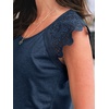 image:imageAUTOMET Womens Tops Casual Dressy Lace Summer Tee 2026 Cap Sleeve T ShirtsNavy