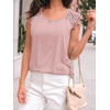 image:imageAUTOMET Womens Tops Casual Dressy Lace Summer Tee 2026 Cap Sleeve T ShirtsPink