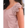 image:imageAUTOMET Womens Tops Casual Dressy Lace Summer Tee 2026 Cap Sleeve T ShirtsPink