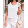 image:imageAUTOMET Womens Tops Casual Dressy Lace Summer Tee 2026 Cap Sleeve T ShirtsWhite
