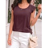 image:imageAUTOMET Womens Tops Casual Dressy Lace Summer Tee 2026 Cap Sleeve T ShirtsWinered
