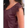 image:imageAUTOMET Womens Tops Casual Dressy Lace Summer Tee 2026 Cap Sleeve T ShirtsWinered