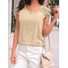 image:imageAUTOMET Womens Tops Casual Dressy Lace Summer Tee 2026 Cap Sleeve T ShirtsYellow