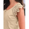 image:imageAUTOMET Womens Tops Casual Dressy Lace Summer Tee 2026 Cap Sleeve T ShirtsYellow
