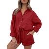 image:imageAUTOMET 2 Piece Sets For Women Lounge Wear Matching Two Piece Outfit01red