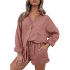 image:imageAUTOMET 2 Piece Sets For Women Lounge Wear Matching Two Piece Outfit01rust