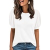 image:imageAUTOMET Womens Short Sleeve Tops Fall Sweater Dressy Casual Blouses 2026White