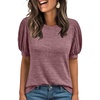 image:imageAUTOMET Womens Short Sleeve Tops Fall Sweater Dressy Casual Blouses 2026Wine