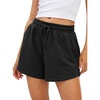 image:imageAUTOMET Womens Sweat Shorts with Pockets Casual Summer Comfy Lounge ShortsBlack