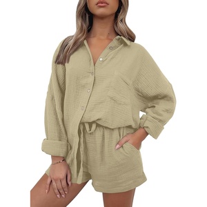 image:imageAUTOMET 2 Piece Sets For Women Lounge Wear Matching Two Piece Outfit01apricot