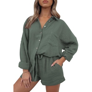 image:imageAUTOMET 2 Piece Sets For Women Lounge Wear Matching Two Piece Outfit01armygreen