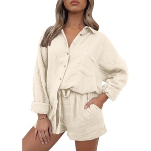 image:imageAUTOMET 2 Piece Sets For Women Lounge Wear Matching Two Piece Outfit01beige